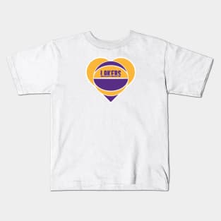 Heart Shaped Los Angeles Lakers Basketball Kids T-Shirt